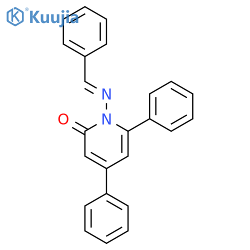 2(1H)-Pyridinone, 4,6-diphenyl-1-[(phenylmethylene)amino]- structure
