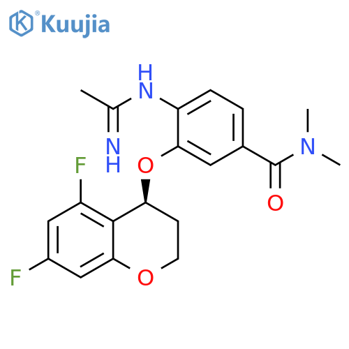 Benzamide, 3-[[(4S)-5,7-difluoro-3,4-dihydro-2H-1-benzopyran-4-yl]oxy]-4-[(1-iminoethyl)amino]-N,N-dimethyl- structure