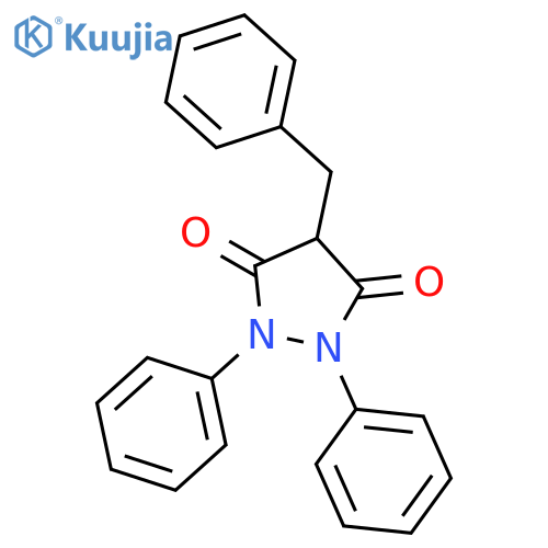 3,5-Pyrazolidinedione,1,2-diphenyl-4-(phenylmethyl)- structure