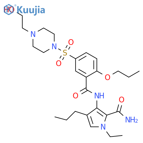 1H-Pyrrole-2-carboxamide, 1-ethyl-3-[[5-[[4-(2-hydroxyethyl)-1-piperazinyl]sulfonyl]-2-propoxybenzoyl]amino]-4-propyl- structure