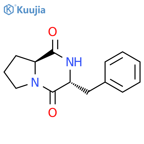 Pyrrolo[1,2-a]pyrazine-1,4-dione,hexahydro-3-(phenylmethyl)-, (3R,8aS)- structure