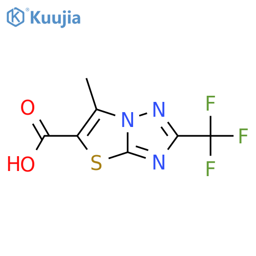 6-Methyl-2-trifluoromethyl-thiazolo[3,2-b][1,2,4]triazole-5-carboxylic acid structure