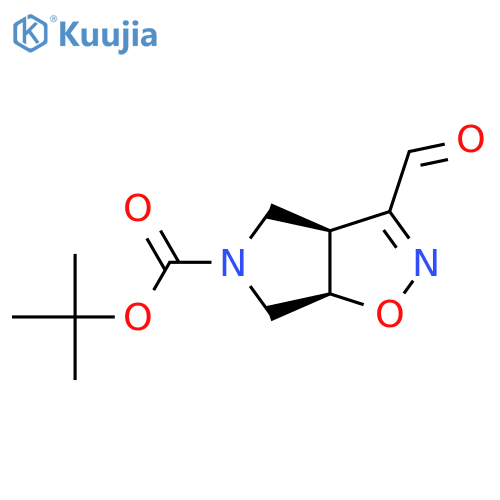 rac-tert-butyl (3aR,6aS)-3-formyl-3aH,4H,5H,6H,6aH-pyrrolo[3,4-d][1,2]oxazole-5-carboxylate structure