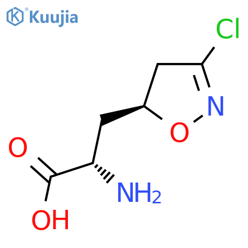 (2S)-2-amino-3-(5S)-3-chloro-4,5-dihydro-1,2-oxazol-5-ylpropanoic acid structure