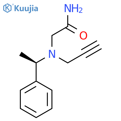 2-{(1R)-1-phenylethyl(prop-2-yn-1-yl)amino}acetamide structure