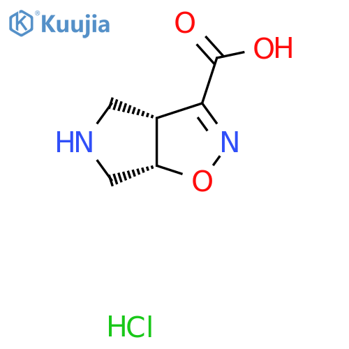 rac-(3aR,6aS)-3aH,4H,5H,6H,6aH-pyrrolo[3,4-d][1,2]oxazole-3-carboxylic acid hydrochloride structure