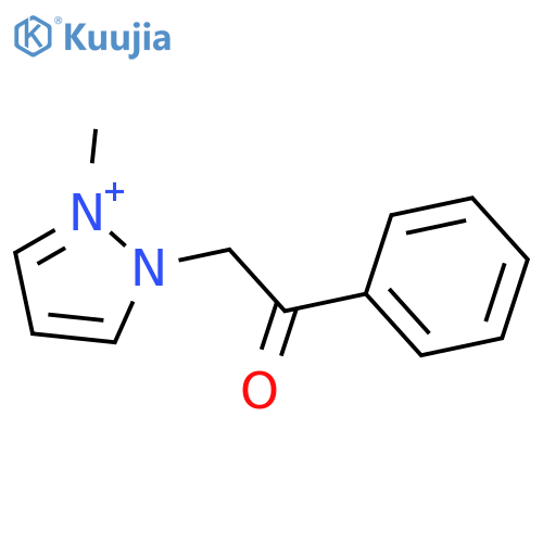 1H-Pyrazolium,1-methyl-2-(2-oxo-2-phenylethyl)-, bromide (1:1) structure