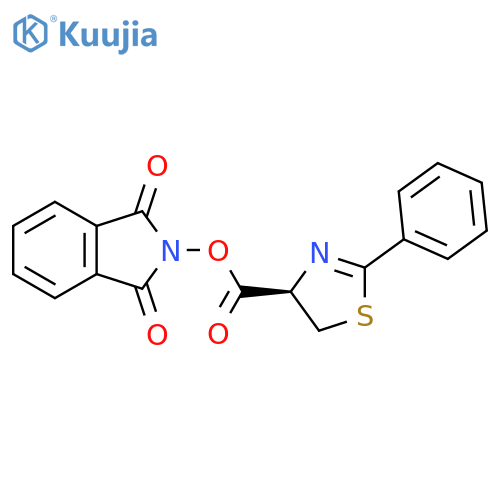 1,3-dioxo-2,3-dihydro-1H-isoindol-2-yl (4R)-2-phenyl-4,5-dihydro-1,3-thiazole-4-carboxylate structure