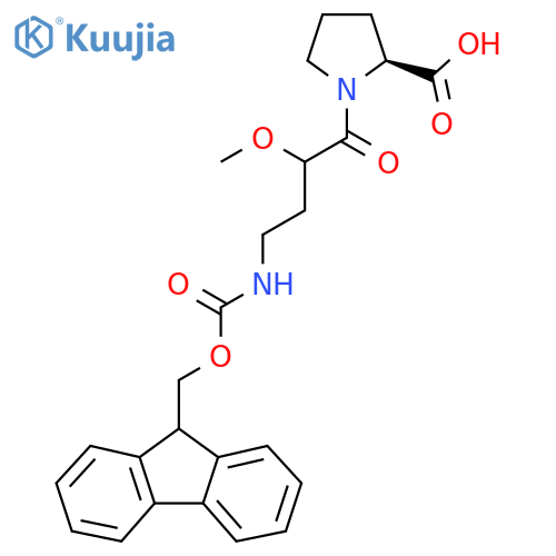 (2S)-1-4-({(9H-fluoren-9-yl)methoxycarbonyl}amino)-2-methoxybutanoylpyrrolidine-2-carboxylic acid structure