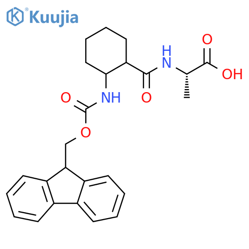 (2S)-2-{2-({(9H-fluoren-9-yl)methoxycarbonyl}amino)cyclohexylformamido}propanoic acid structure