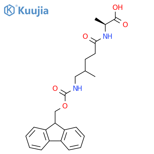 (2S)-2-[5-({[(9H-fluoren-9-yl)methoxy]carbonyl}amino)-4-methylpentanamido]propanoic acid structure