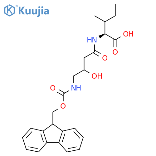 (2S)-2-4-({(9H-fluoren-9-yl)methoxycarbonyl}amino)-3-hydroxybutanamido-3-methylpentanoic acid structure