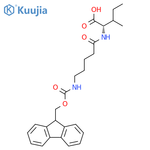 (2S)-2-5-({(9H-fluoren-9-yl)methoxycarbonyl}amino)pentanamido-3-methylpentanoic acid structure