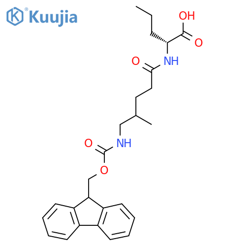 (2R)-2-5-({(9H-fluoren-9-yl)methoxycarbonyl}amino)-4-methylpentanamidopentanoic acid structure