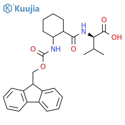 (2R)-2-{2-({(9H-fluoren-9-yl)methoxycarbonyl}amino)cyclohexylformamido}-3-methylbutanoic acid structure