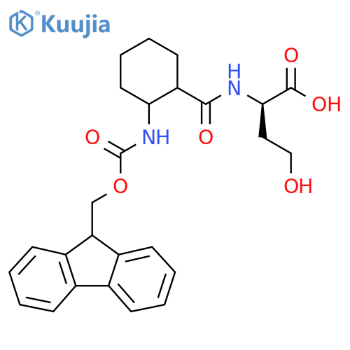 (2R)-2-{2-({(9H-fluoren-9-yl)methoxycarbonyl}amino)cyclohexylformamido}-4-hydroxybutanoic acid structure