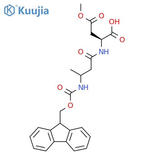(2S)-2-3-({(9H-fluoren-9-yl)methoxycarbonyl}amino)butanamido-4-methoxy-4-oxobutanoic acid structure