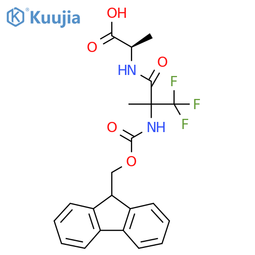 (2R)-2-2-({(9H-fluoren-9-yl)methoxycarbonyl}amino)-3,3,3-trifluoro-2-methylpropanamidopropanoic acid structure