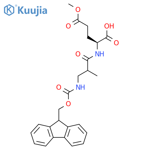 (2S)-2-3-({(9H-fluoren-9-yl)methoxycarbonyl}amino)-2-methylpropanamido-5-methoxy-5-oxopentanoic acid structure