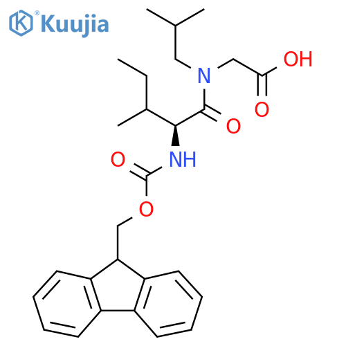2-(2S)-2-({(9H-fluoren-9-yl)methoxycarbonyl}amino)-3-methyl-N-(2-methylpropyl)pentanamidoacetic acid structure