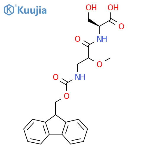 (2S)-2-3-({(9H-fluoren-9-yl)methoxycarbonyl}amino)-2-methoxypropanamido-3-hydroxypropanoic acid structure