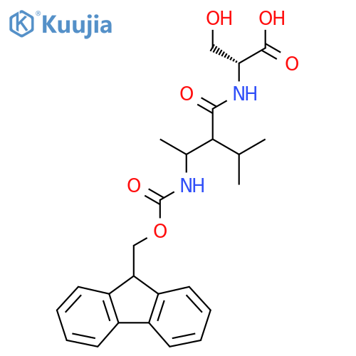 (2R)-2-3-({(9H-fluoren-9-yl)methoxycarbonyl}amino)-2-(propan-2-yl)butanamido-3-hydroxypropanoic acid structure