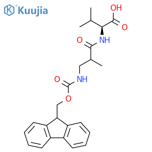(2S)-2-3-({(9H-fluoren-9-yl)methoxycarbonyl}amino)-2-methylpropanamido-3-methylbutanoic acid structure