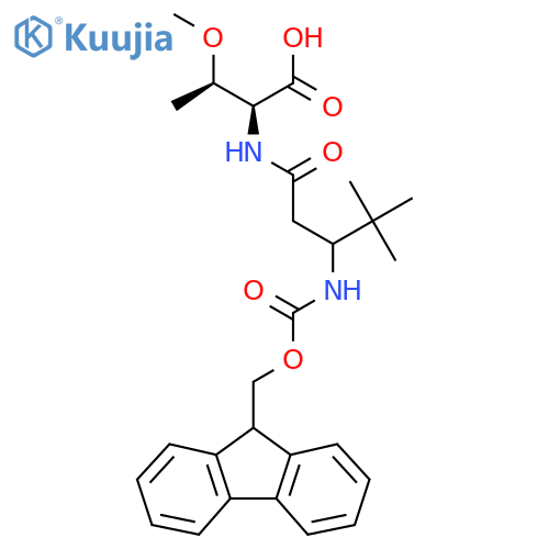 (2S,3R)-2-3-({(9H-fluoren-9-yl)methoxycarbonyl}amino)-4,4-dimethylpentanamido-3-methoxybutanoic acid structure