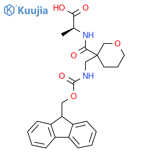 (2S)-2-({3-({(9H-fluoren-9-yl)methoxycarbonyl}amino)methyloxan-3-yl}formamido)propanoic acid structure