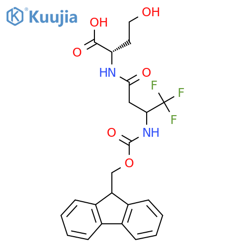 (2S)-2-3-({(9H-fluoren-9-yl)methoxycarbonyl}amino)-4,4,4-trifluorobutanamido-4-hydroxybutanoic acid structure
