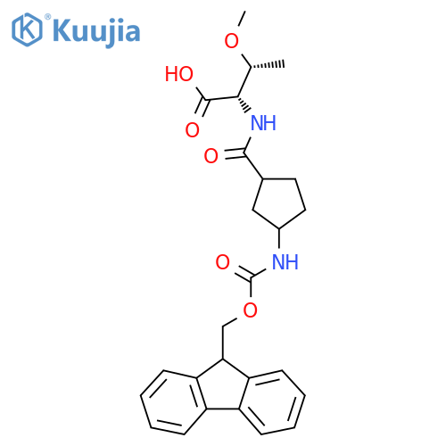 (2S,3R)-2-{3-({(9H-fluoren-9-yl)methoxycarbonyl}amino)cyclopentylformamido}-3-methoxybutanoic acid structure