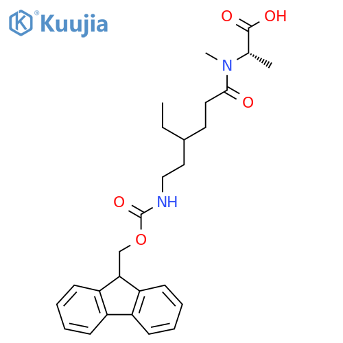 (2S)-2-4-ethyl-6-({(9H-fluoren-9-yl)methoxycarbonyl}amino)-N-methylhexanamidopropanoic acid structure