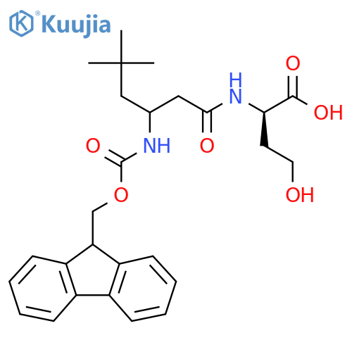 (2R)-2-3-({(9H-fluoren-9-yl)methoxycarbonyl}amino)-5,5-dimethylhexanamido-4-hydroxybutanoic acid structure