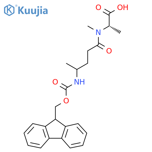 (2S)-2-4-({(9H-fluoren-9-yl)methoxycarbonyl}amino)-N-methylpentanamidopropanoic acid structure