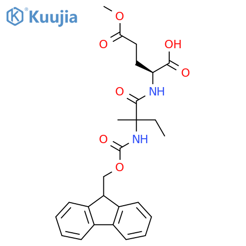 (2S)-2-2-({(9H-fluoren-9-yl)methoxycarbonyl}amino)-2-methylbutanamido-5-methoxy-5-oxopentanoic acid structure