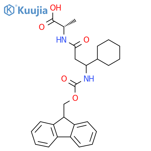 (2S)-2-3-cyclohexyl-3-({(9H-fluoren-9-yl)methoxycarbonyl}amino)propanamidopropanoic acid structure