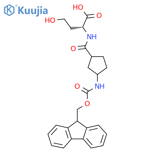 (2R)-2-{3-({(9H-fluoren-9-yl)methoxycarbonyl}amino)cyclopentylformamido}-4-hydroxybutanoic acid structure