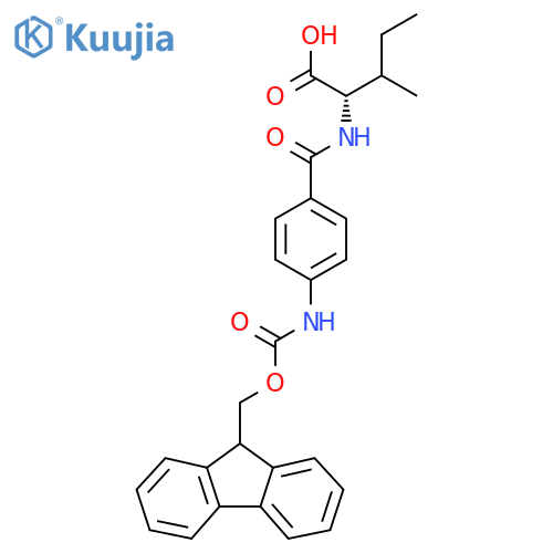 (2S)-2-{4-({(9H-fluoren-9-yl)methoxycarbonyl}amino)phenylformamido}-3-methylpentanoic acid structure
