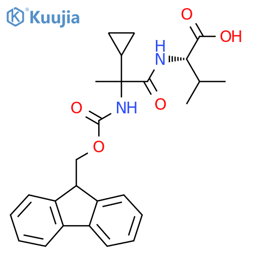 (2S)-2-2-cyclopropyl-2-({(9H-fluoren-9-yl)methoxycarbonyl}amino)propanamido-3-methylbutanoic acid structure