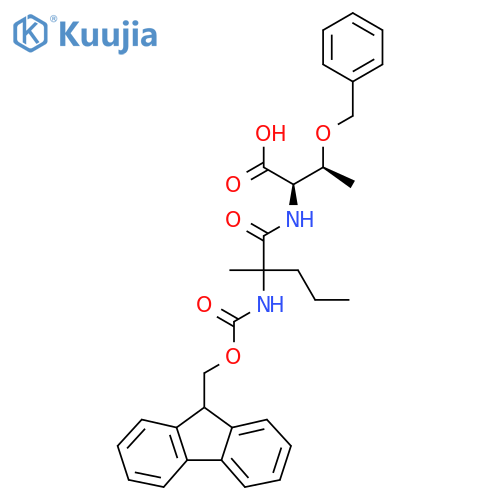 (2R,3S)-3-(benzyloxy)-2-2-({(9H-fluoren-9-yl)methoxycarbonyl}amino)-2-methylpentanamidobutanoic acid structure