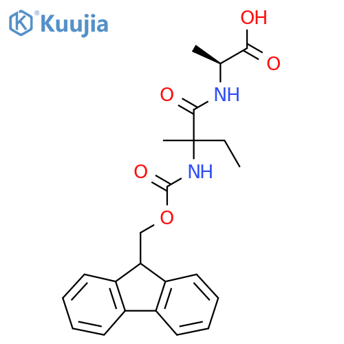 (2S)-2-2-({(9H-fluoren-9-yl)methoxycarbonyl}amino)-2-methylbutanamidopropanoic acid structure
