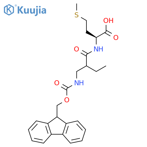 (2S)-2-{2-({(9H-fluoren-9-yl)methoxycarbonyl}amino)methylbutanamido}-4-(methylsulfanyl)butanoic acid structure