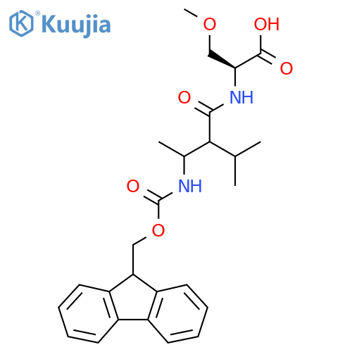 (2S)-2-3-({(9H-fluoren-9-yl)methoxycarbonyl}amino)-2-(propan-2-yl)butanamido-3-methoxypropanoic acid structure