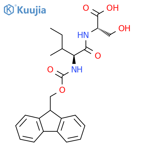 (2S)-2-(2S)-2-({(9H-fluoren-9-yl)methoxycarbonyl}amino)-3-methylpentanamido-3-hydroxypropanoic acid structure