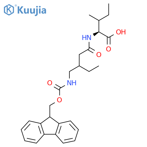 (2S)-2-{3-({(9H-fluoren-9-yl)methoxycarbonyl}amino)methylpentanamido}-3-methylpentanoic acid structure