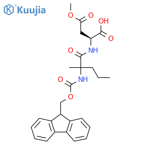 (2S)-2-2-({(9H-fluoren-9-yl)methoxycarbonyl}amino)-2-methylpentanamido-4-methoxy-4-oxobutanoic acid structure