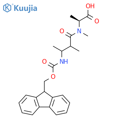 (2S)-2-3-({(9H-fluoren-9-yl)methoxycarbonyl}amino)-N,2-dimethylbutanamidopropanoic acid structure