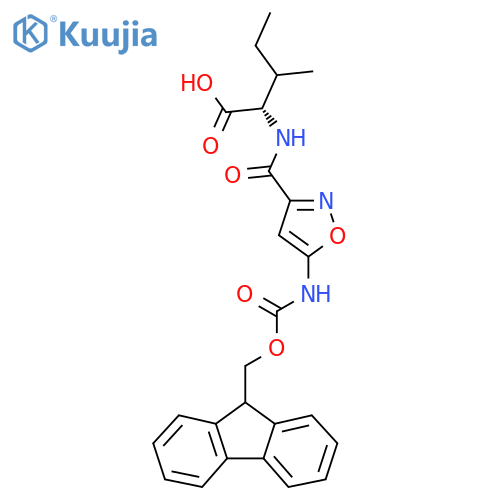 (2S)-2-{5-({(9H-fluoren-9-yl)methoxycarbonyl}amino)-1,2-oxazol-3-ylformamido}-3-methylpentanoic acid structure