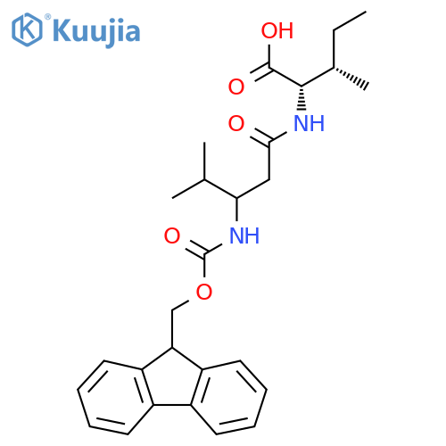 (2S,3S)-2-3-({(9H-fluoren-9-yl)methoxycarbonyl}amino)-4-methylpentanamido-3-methylpentanoic acid structure