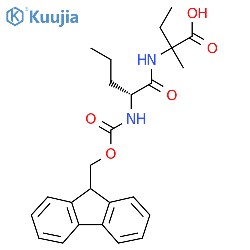 2-(2R)-2-({(9H-fluoren-9-yl)methoxycarbonyl}amino)pentanamido-2-methylbutanoic acid structure